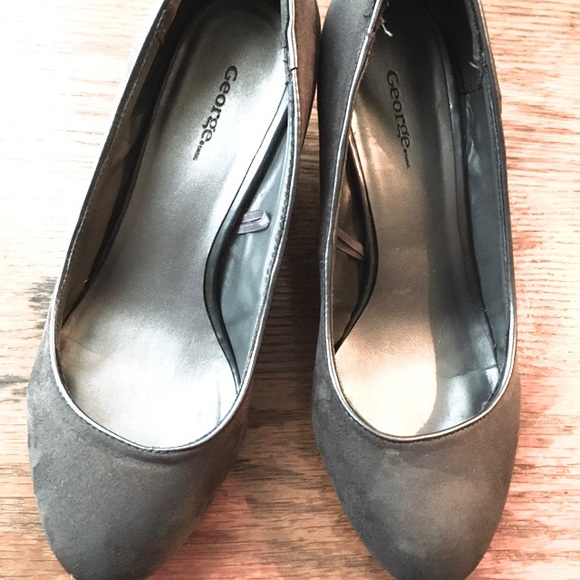Charcoal grey wedge dress heels **SOLD** - Picture 2 of 5